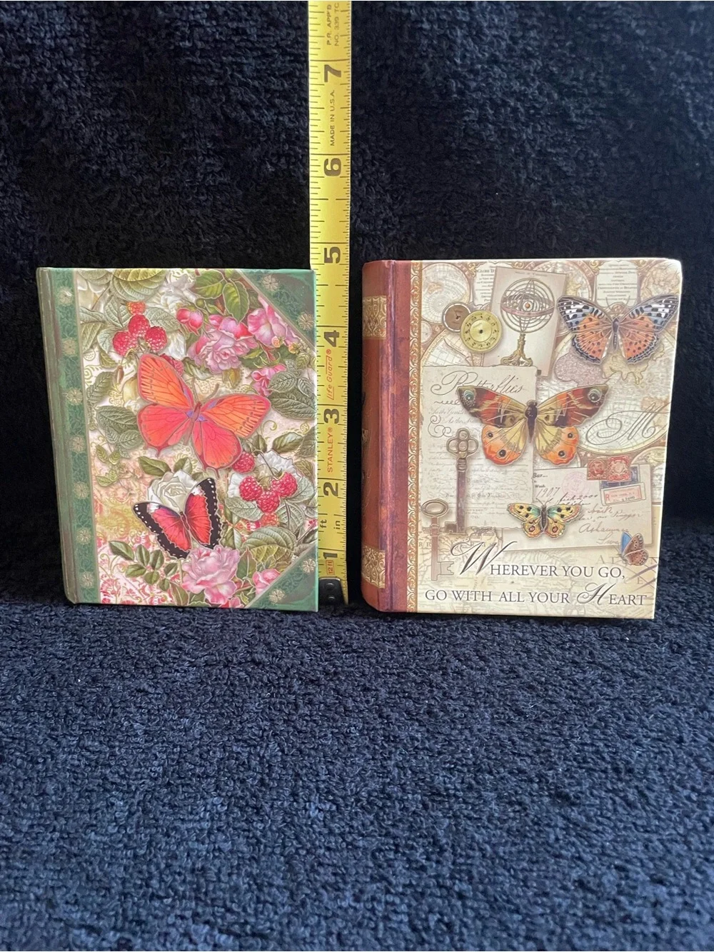 2 Vintage Punch Studio Style Mini Books with Hidden Note Pads